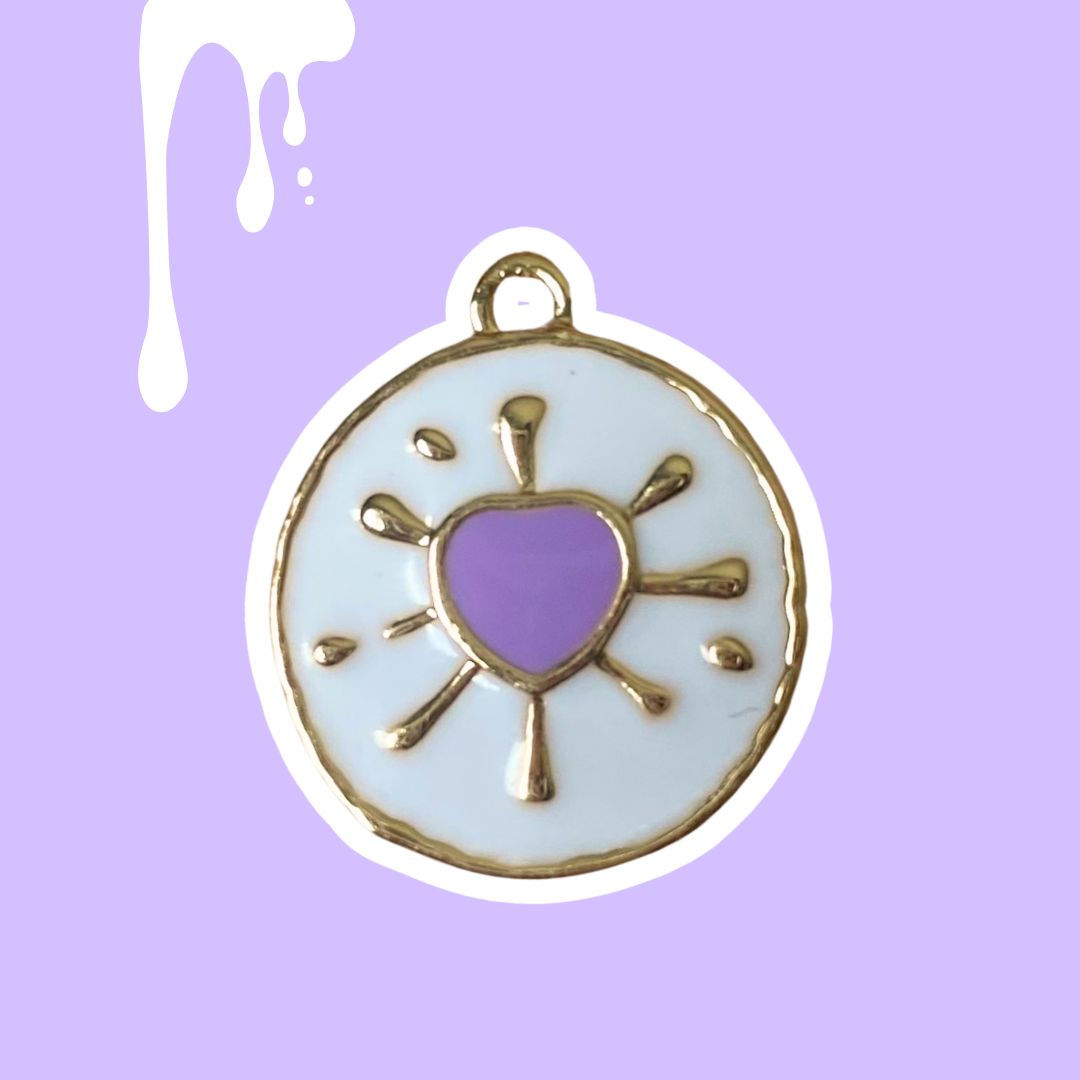 Charm Médaille Cœur goutte